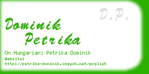 dominik petrika business card